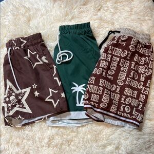 ROMWE Athletic Shorts in Green and Brown‎ for Active Comfort